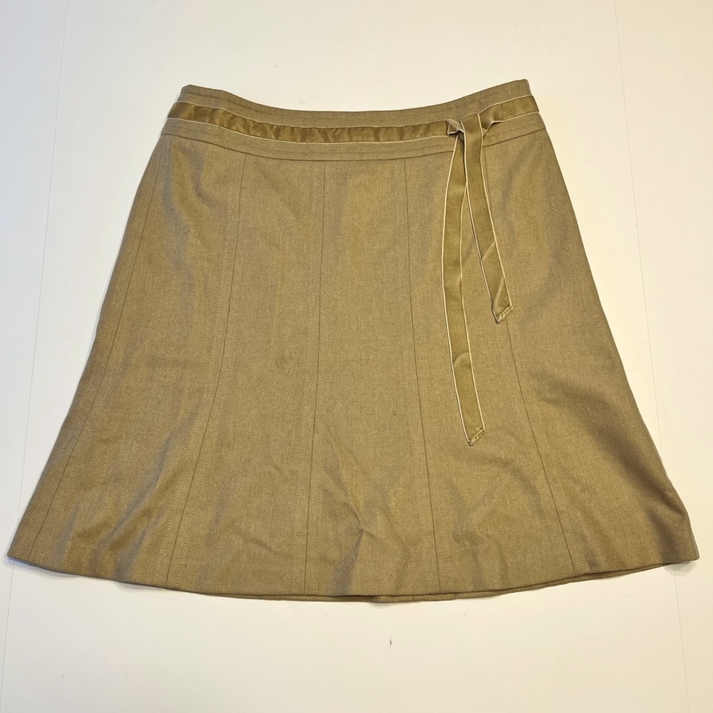 Loft Petites Women’s Wool Blend Beige A-Line Skirt 6P